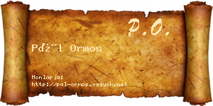 Pál Ormos névjegykártya